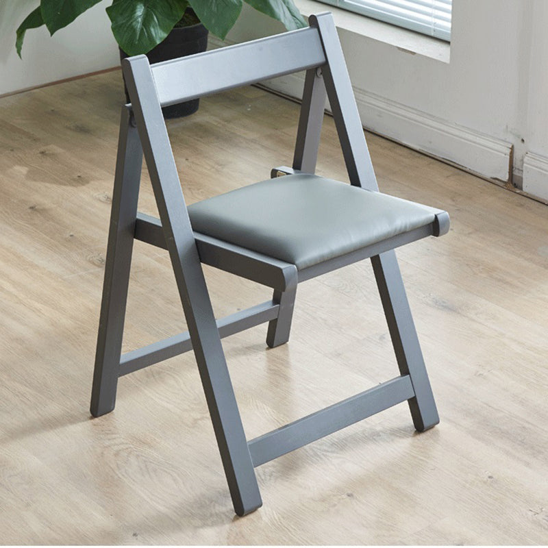 Nordic Style Wood Chair Open Back Dining Side Chair for Dining Room in Gray