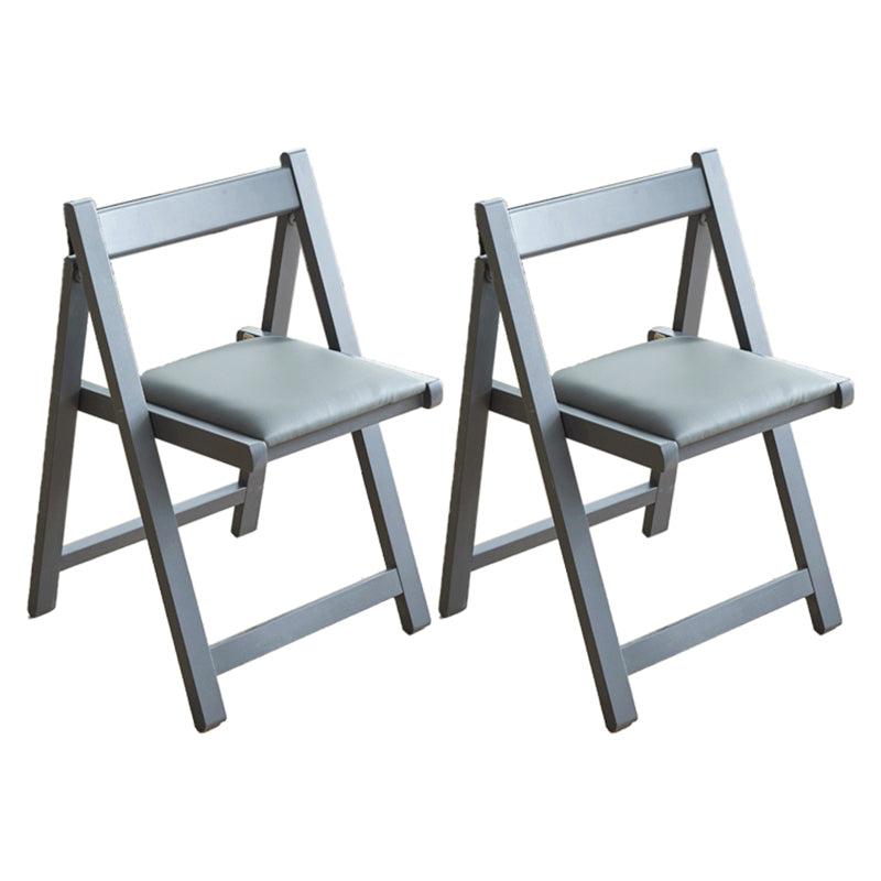 Nordic Style Wood Chair Open Back Dining Side Chair for Dining Room in Gray