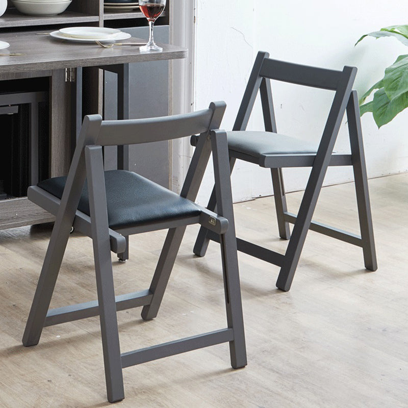 Nordic Style Wood Chair Open Back Dining Side Chair for Dining Room in Gray