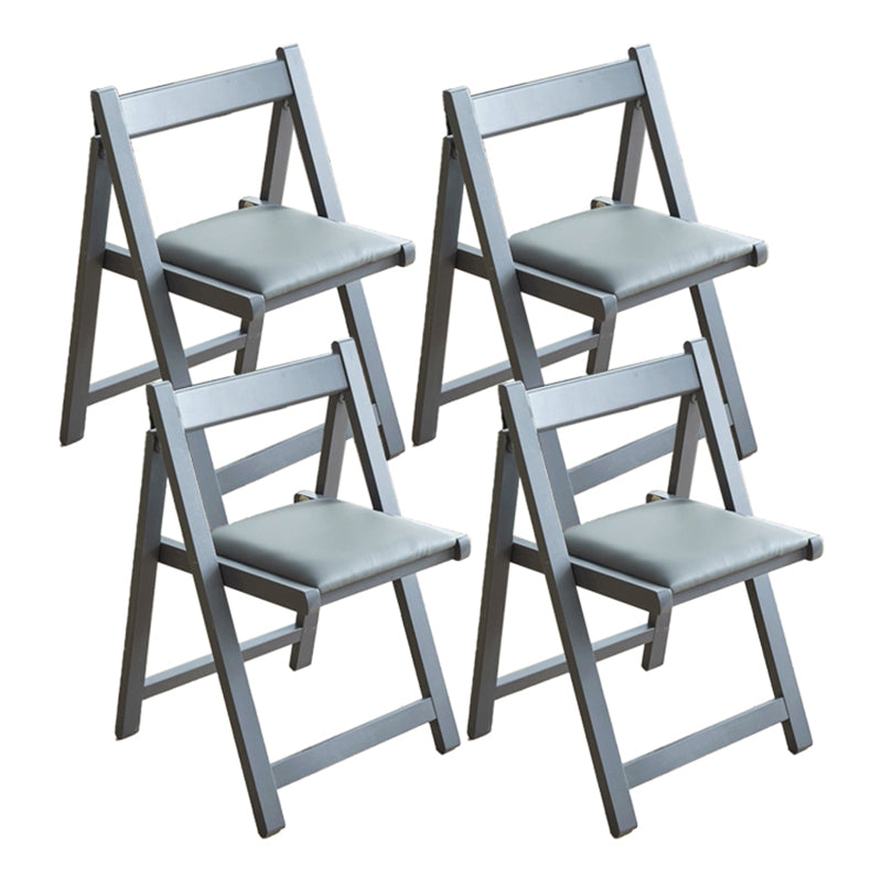 Nordic Style Wood Chair Open Back Dining Side Chair for Dining Room in Gray