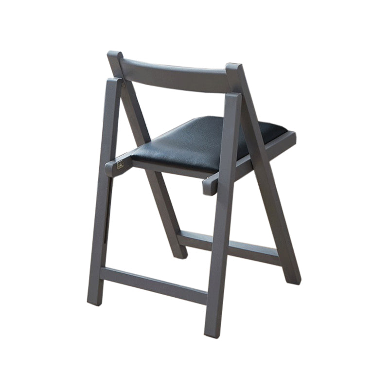 Nordic Style Wood Chair Open Back Dining Side Chair for Dining Room in Gray