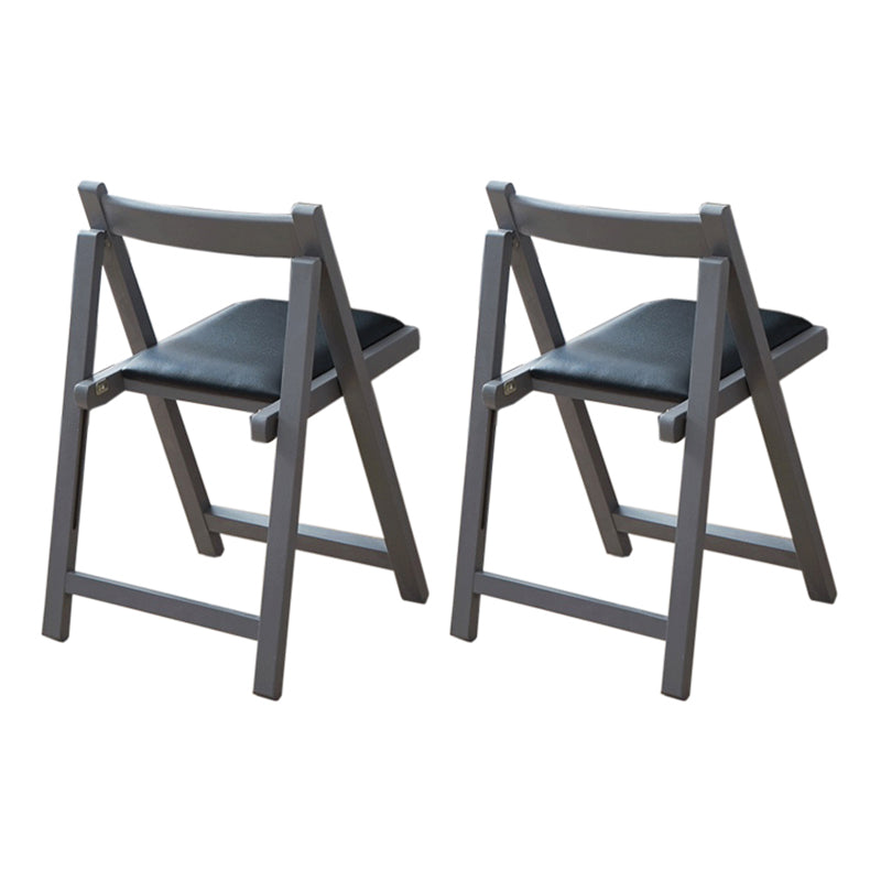 Nordic Style Wood Chair Open Back Dining Side Chair for Dining Room in Gray