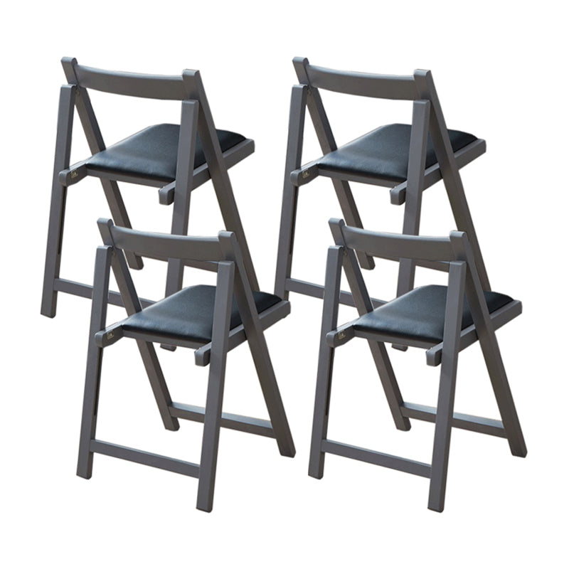 Nordic Style Wood Chair Open Back Dining Side Chair for Dining Room in Gray