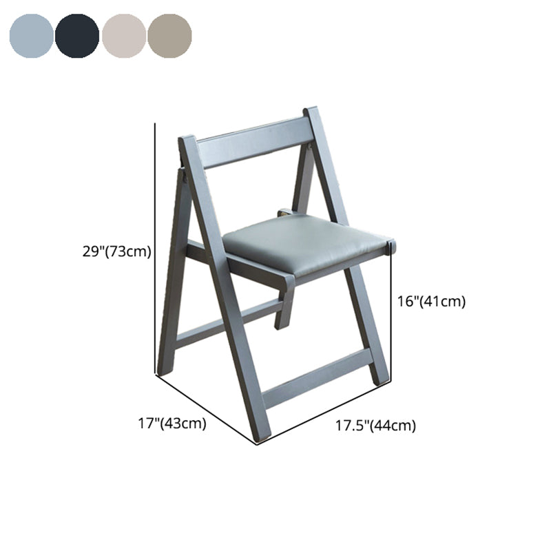 Nordic Style Wood Chair Open Back Dining Side Chair for Dining Room in Gray