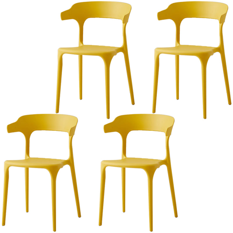 Scandinavian Plastic Home Dining Side Chair Open Back Dining Side Chair