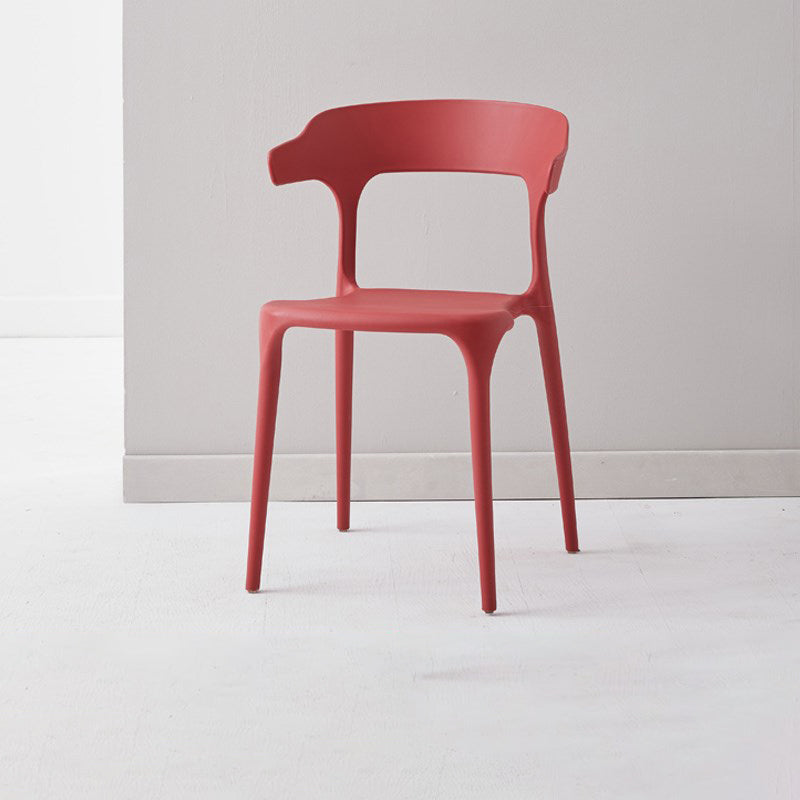 Scandinavian Plastic Home Dining Side Chair Open Back Dining Side Chair