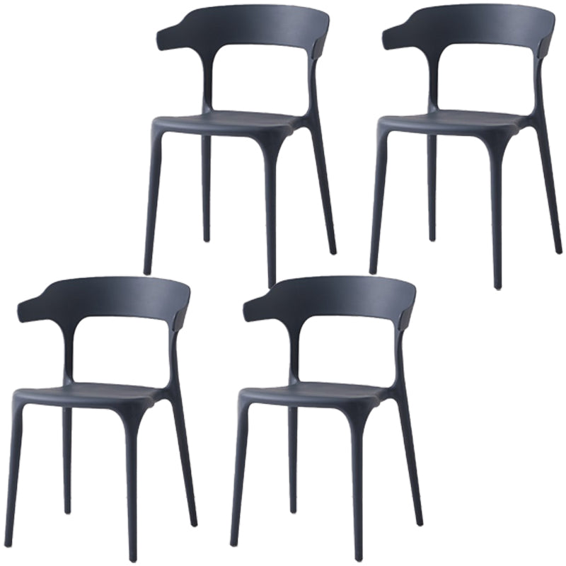 Scandinavian Plastic Home Dining Side Chair Open Back Dining Side Chair