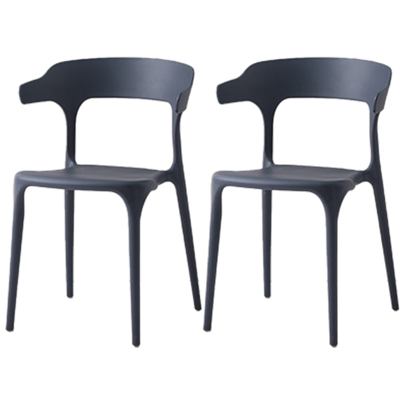 Scandinavian Plastic Home Dining Side Chair Open Back Dining Side Chair