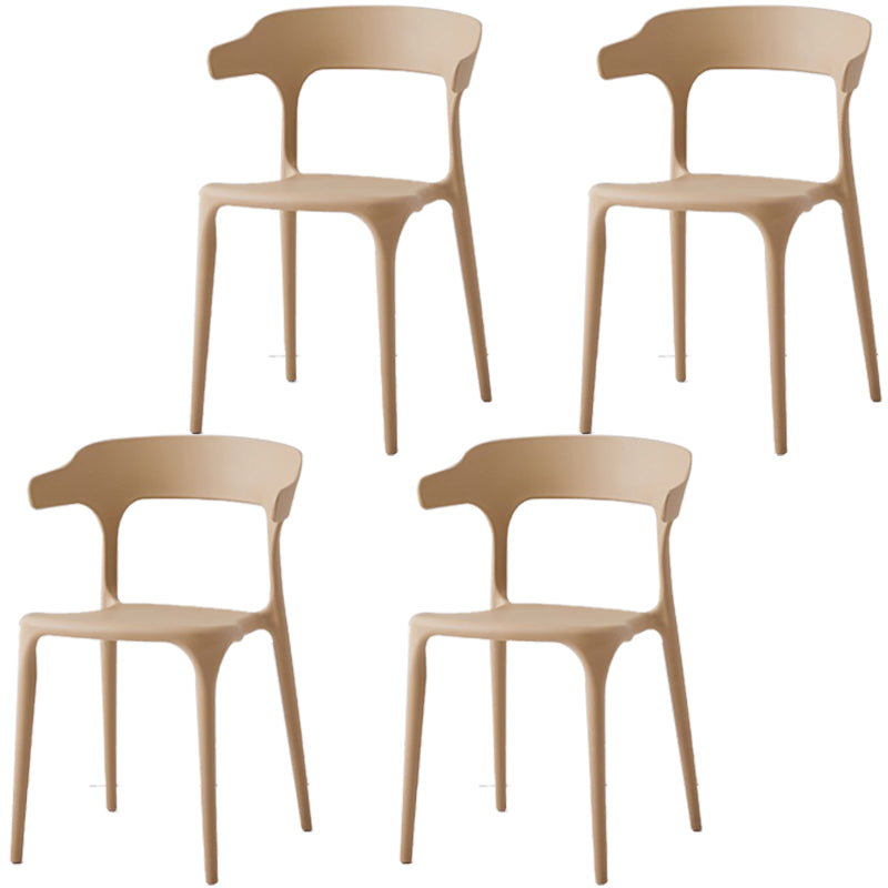 Scandinavian Plastic Home Dining Side Chair Open Back Dining Side Chair