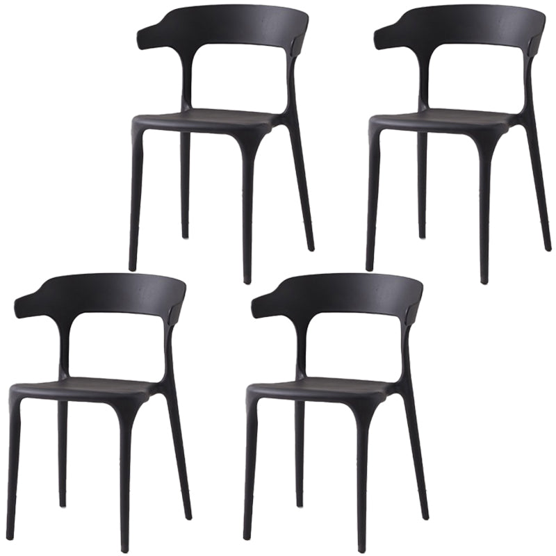 Scandinavian Plastic Home Dining Side Chair Open Back Dining Side Chair