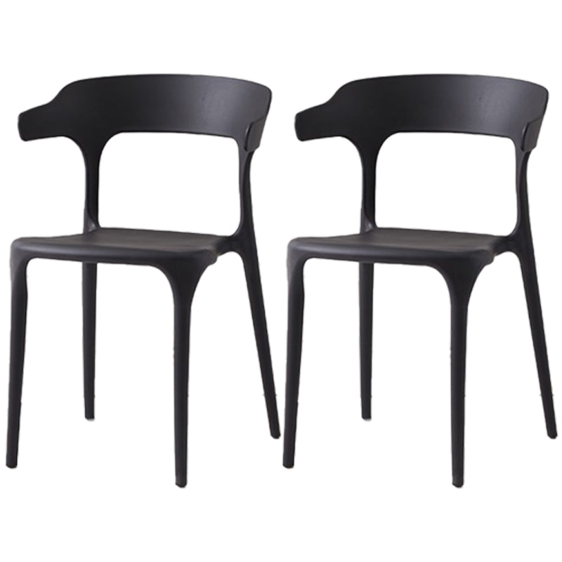 Scandinavian Plastic Home Dining Side Chair Open Back Dining Side Chair