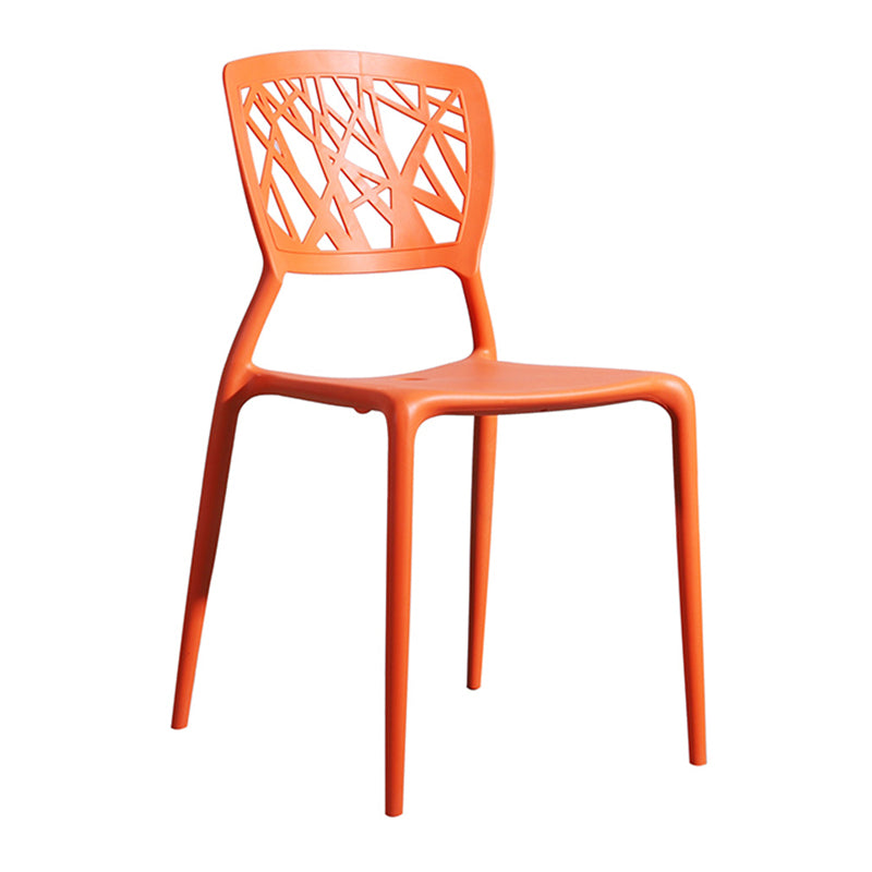 Scandinavian Plastic Patio Dining Side Chair Open Back Dining Side Chair