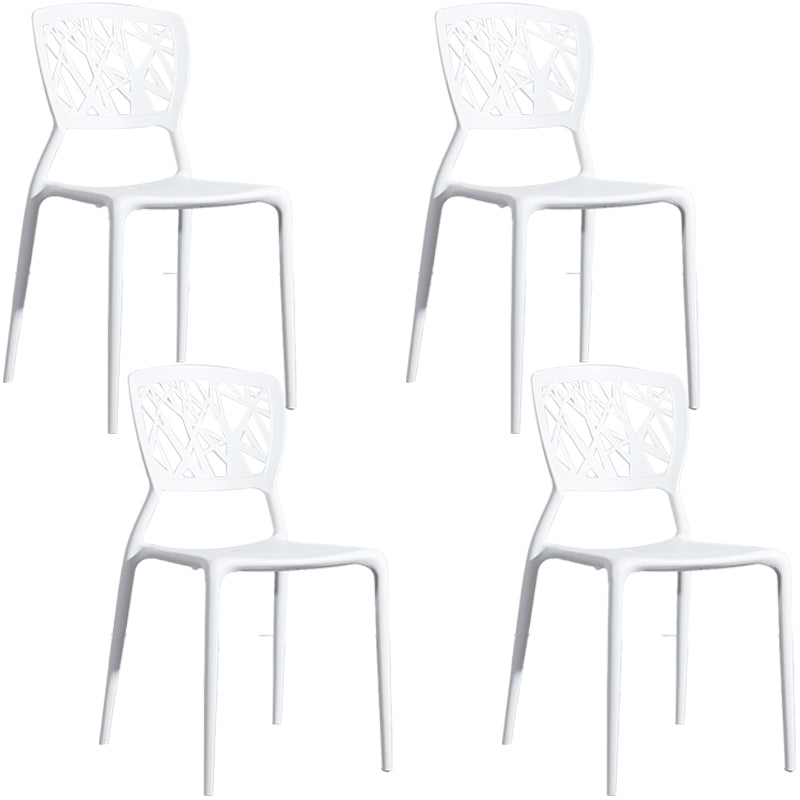 Scandinavian Plastic Patio Dining Side Chair Open Back Dining Side Chair