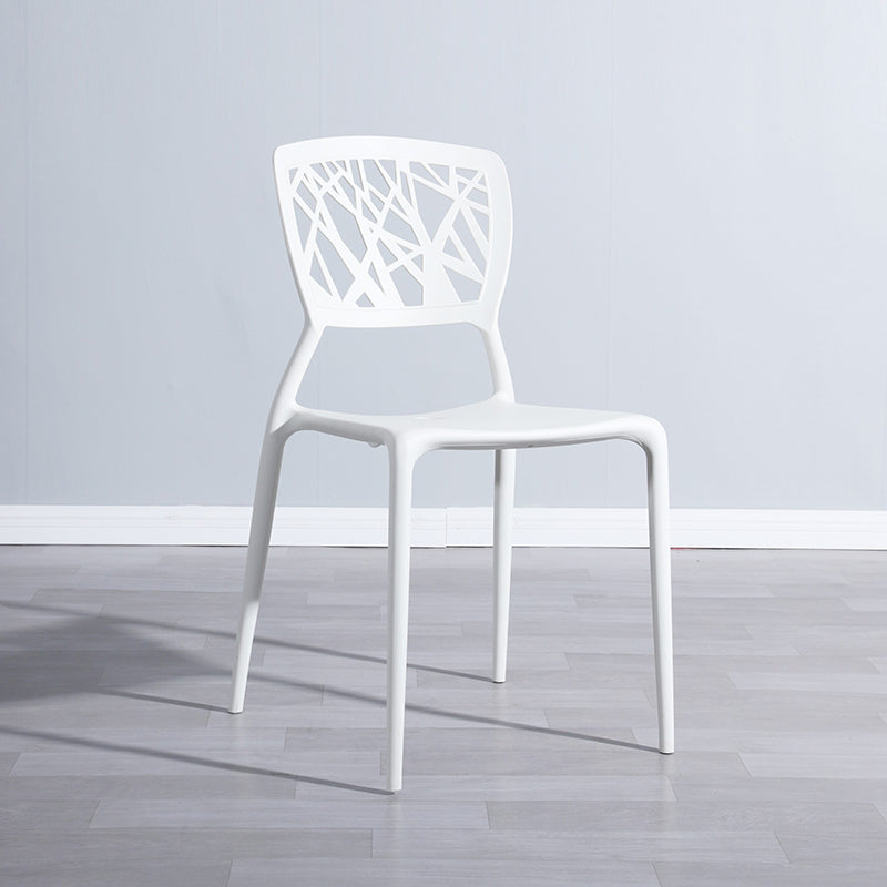 Scandinavian Plastic Patio Dining Side Chair Open Back Dining Side Chair