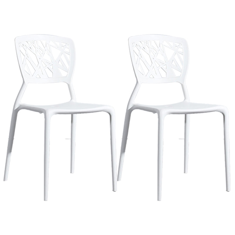 Scandinavian Plastic Patio Dining Side Chair Open Back Dining Side Chair