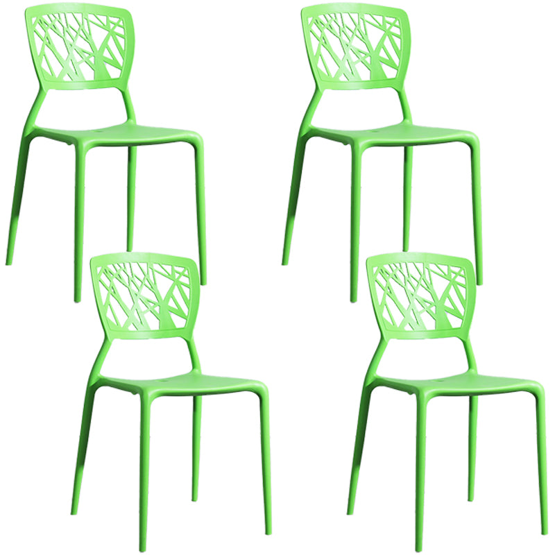 Scandinavian Plastic Patio Dining Side Chair Open Back Dining Side Chair