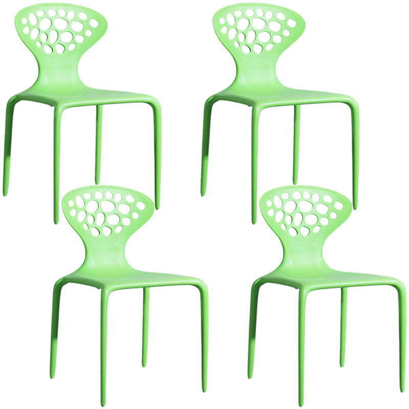 Scandinavian Plastic Patio Dining Side Chair Open Back Dining Side Chair