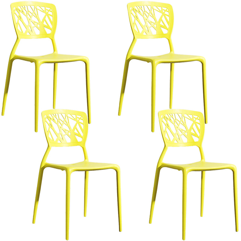 Scandinavian Plastic Patio Dining Side Chair Open Back Dining Side Chair