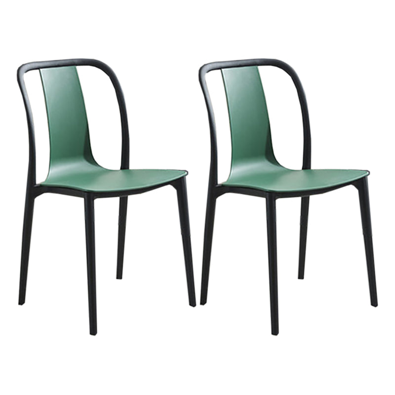 Modern Style Stackable Plastic Chair Slat Back Stacking Side Chair (Set of 2/4)