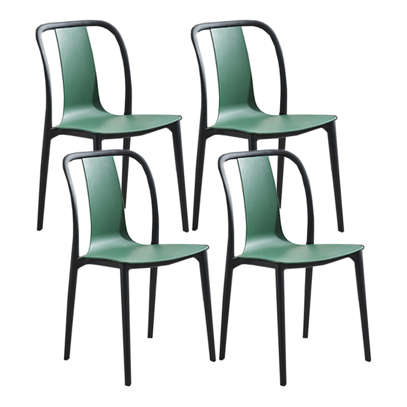 Modern Style Stackable Plastic Chair Slat Back Stacking Side Chair (Set of 2/4)