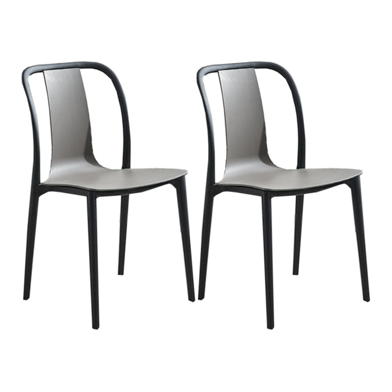 Modern Style Stackable Plastic Chair Slat Back Stacking Side Chair (Set of 2/4)