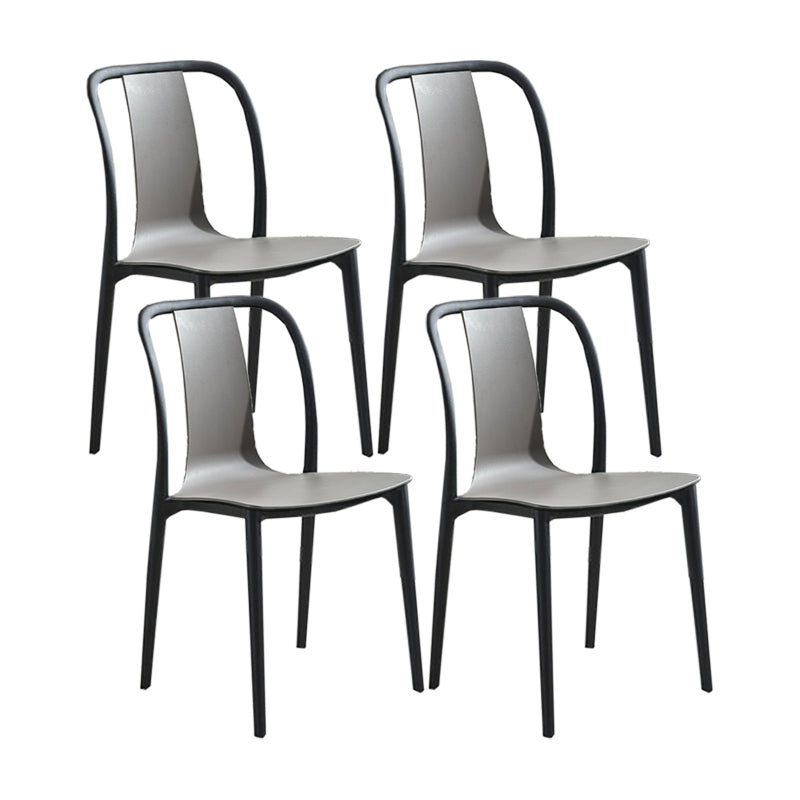 Modern Style Stackable Plastic Chair Slat Back Stacking Side Chair (Set of 2/4)