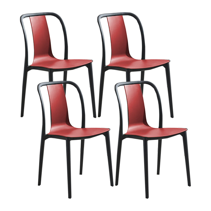 Modern Style Stackable Plastic Chair Slat Back Stacking Side Chair (Set of 2/4)