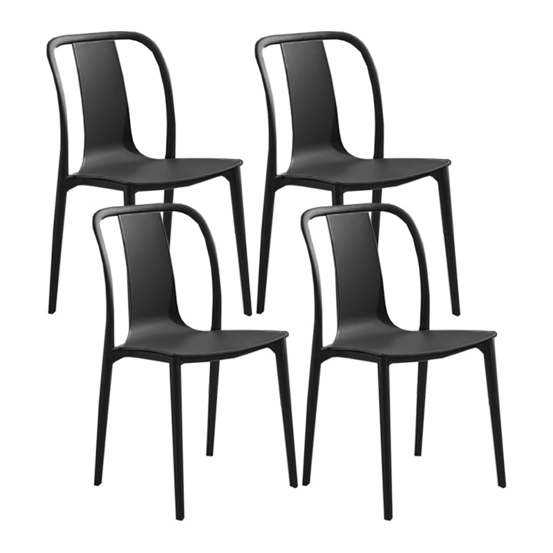 Modern Style Stackable Plastic Chair Slat Back Stacking Side Chair (Set of 2/4)