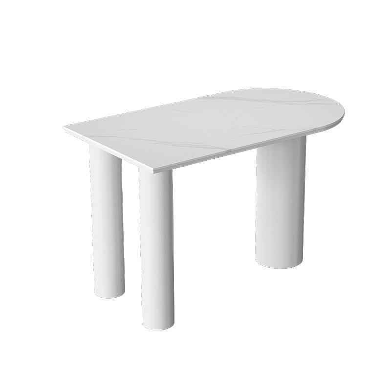 Glam Iron Bar Dining Table with White Stone Top Indoor Bistro Table