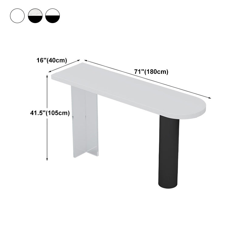 Modern Iron Bar Dining Table with Stone Top Engineered Wood Indoor Bistro Table