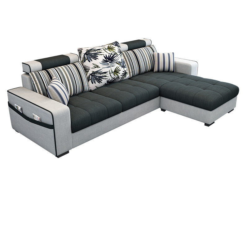 Square Arms Sectional 106,3 "l Hochrückenofa mit Lagerung für Wohnung