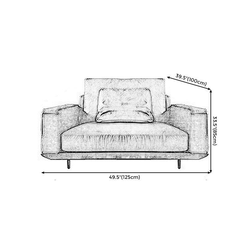 Sofá con brazo cuadrado y chaise de cuero genuino seccional marrón oscuro para sala de estar