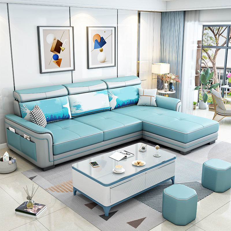Moderno divano braccio top a cuscino da cuscino da 3 posti con poggiatesta regolabile