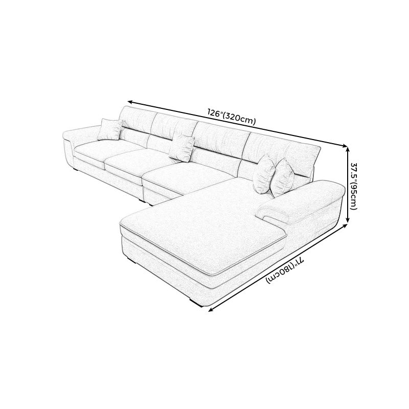 Sectores de cojines extraíbles casuales 37.4 "H Sofá de brazo superior de almohada con 4 almohadas