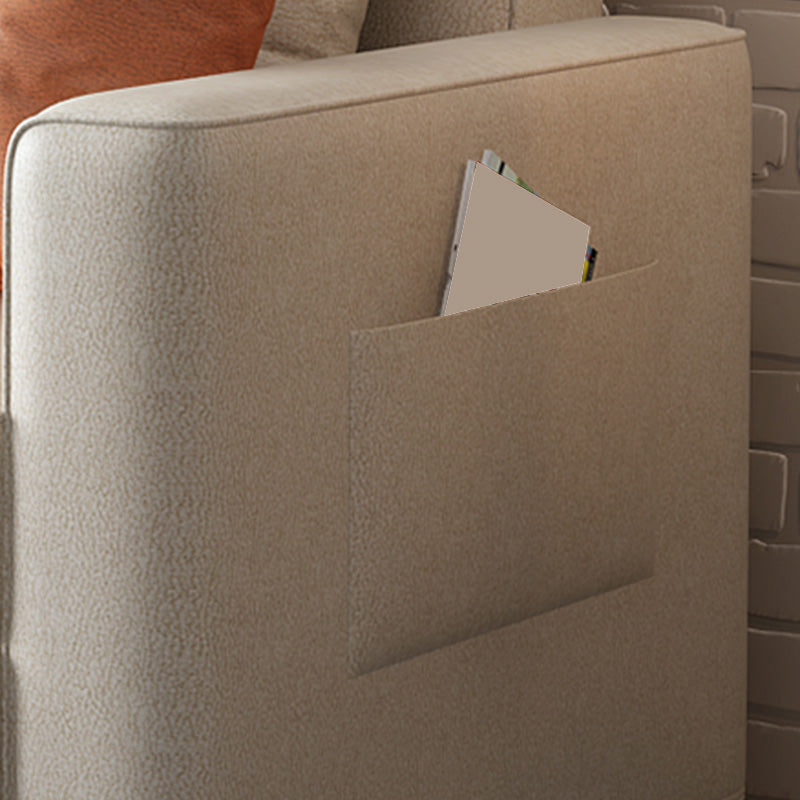 Sezionali del cuscino alla crema a braccio quadrato sezionali di chaise di chaise resistenti alle macchie contemporanee