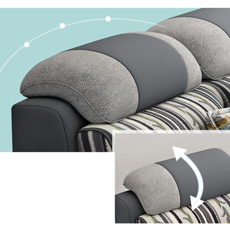 Divano posteriore di cuscino contemporaneo e chaise soggiorno a forma di l sezionale