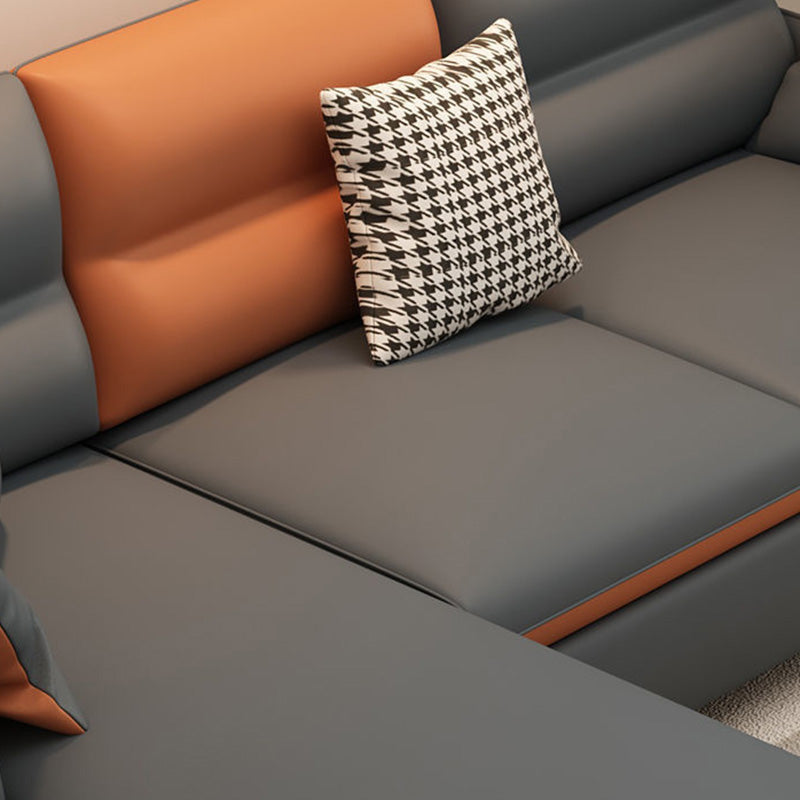 Sofón de la sala de estar Sofá Sectional de cuero por falso resistente a las manchas contemporáneas