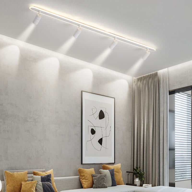 Modern Strip LED Ceiling Light Metal Multi Light Track Flush Mount Light for Living Room