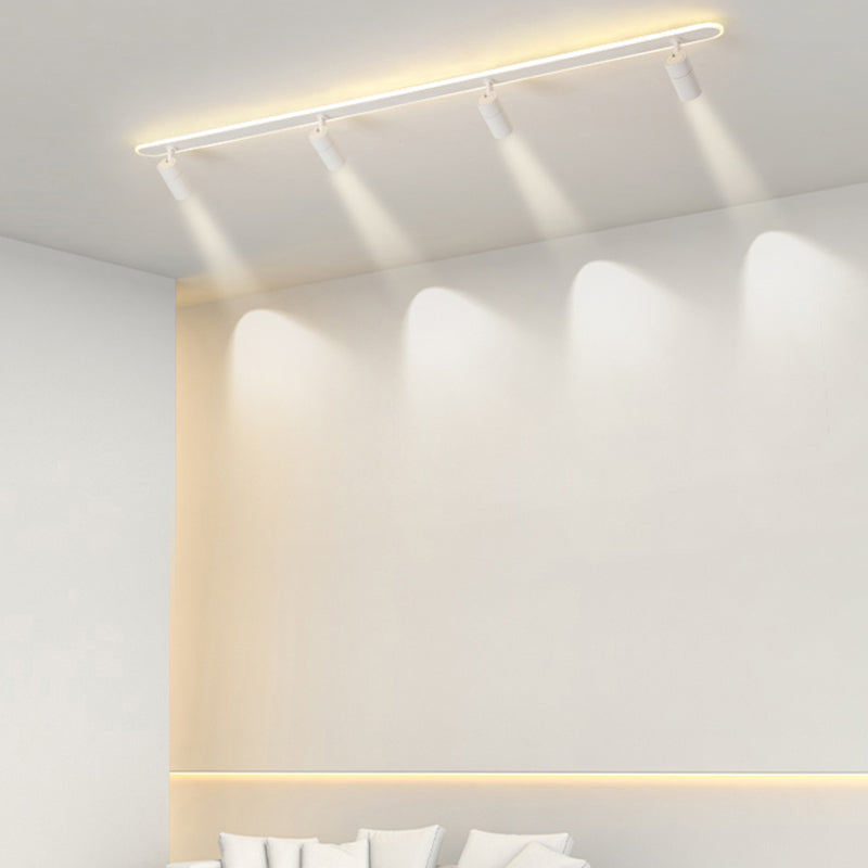 Modern Strip LED Ceiling Light Metal Multi Light Track Flush Mount Light for Living Room