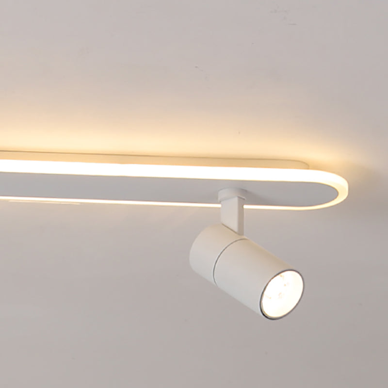 Modern Strip LED Ceiling Light Metal Multi Light Track Flush Mount Light for Living Room