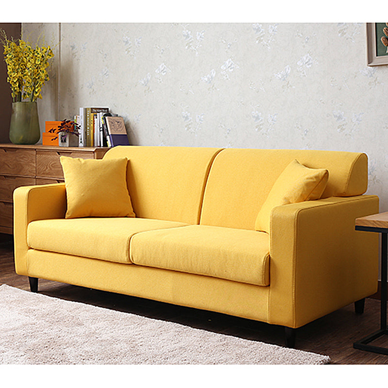 Contemporary 2-seat Sofa Square Arm Settee with Removable Cushions