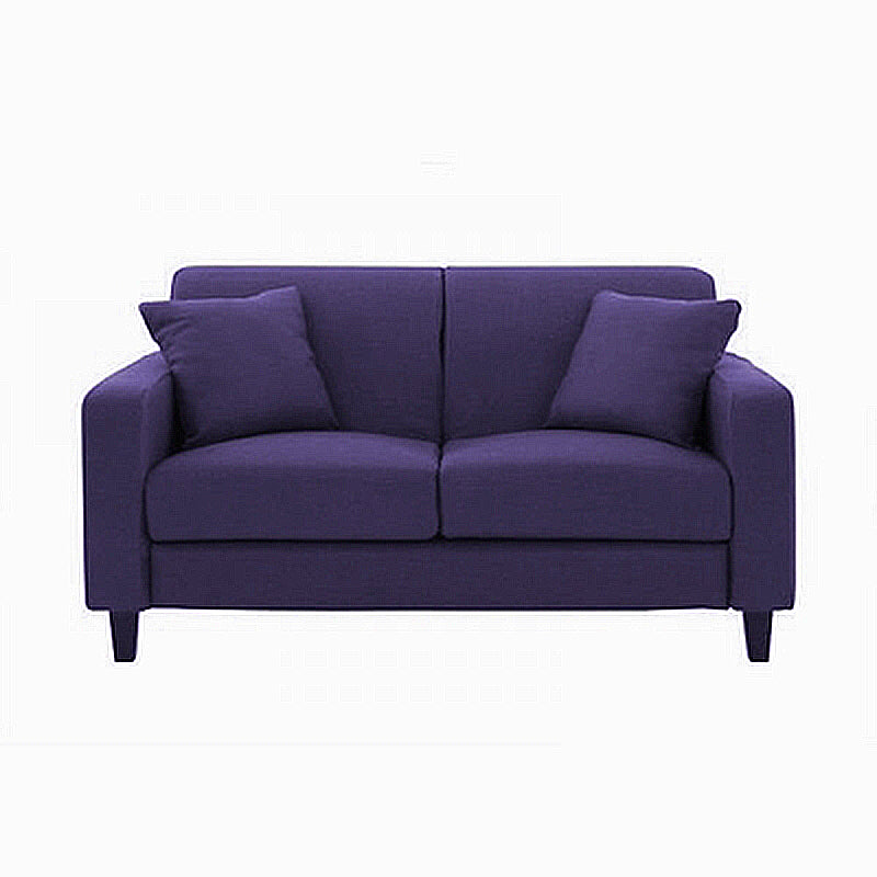 Contemporary 2-seat Sofa Square Arm Settee with Removable Cushions