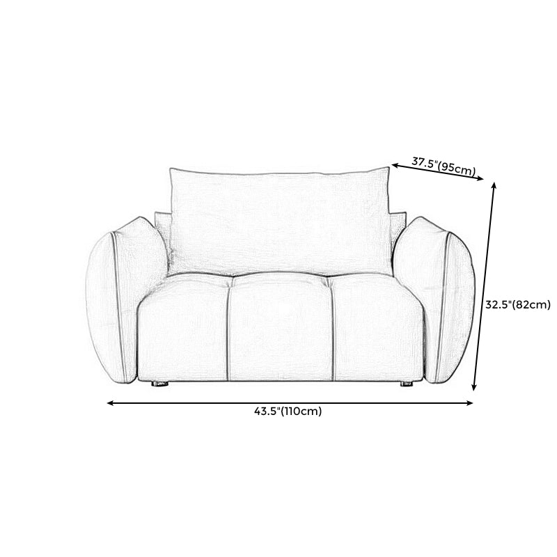 Contemporary Stationary Living Room Couch Tuxedo Arm 3-seat Sofa