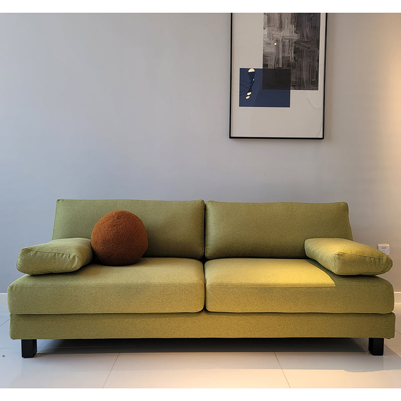 Contemporary Faux Leather/Cotton Blend Loveseat Pillow Top Arm Sofa