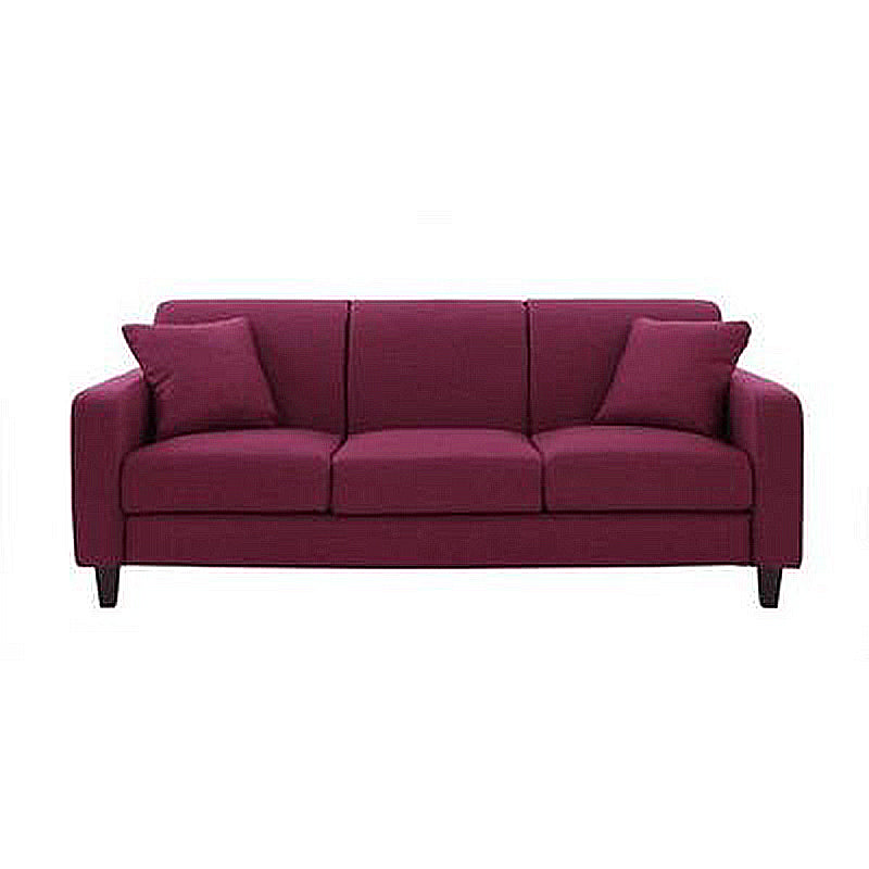 Contemporary Velvet/Linen Couch Square Arm Sofa with Loose Back