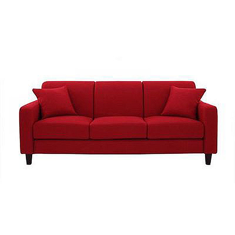 Contemporary Velvet/Linen Couch Square Arm Sofa with Loose Back