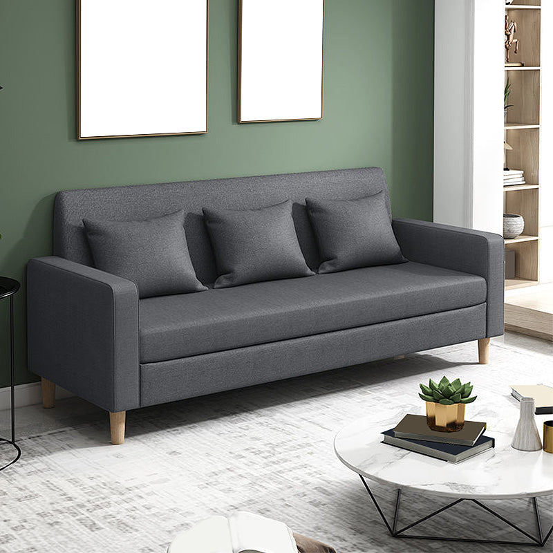 Contemporary 3-seater Sofa Square Arm Settee with Three Pillow Back