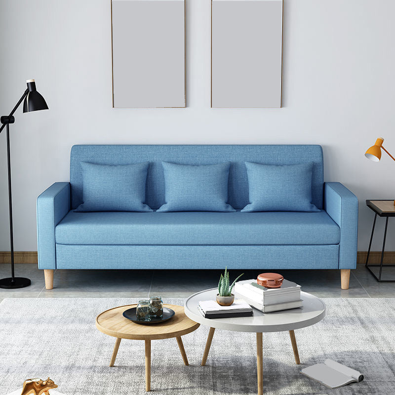 Contemporary 3-seater Sofa Square Arm Settee with Three Pillow Back