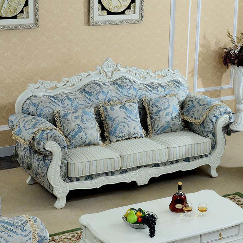 Traditional Camel Back CouchFlared Arm Settee for Three People