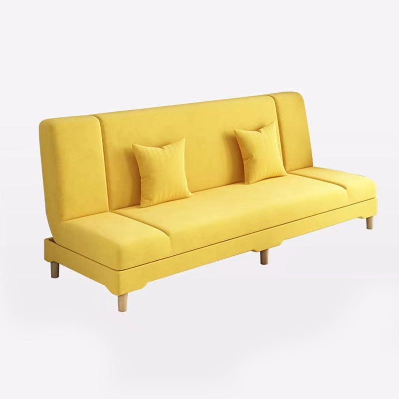 Contemporary Tight Back Armless Settee Convertible Linen Sofa Bed